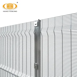 Customized high quality galvanized welded wire mesh 3d v shaped security anti climb fence with barbed wire