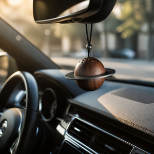 Diffuseur d'arômes de luxe en alliage d'aluminium en forme de Saturne en bois de noyer pour voiture <span class=keywords><strong>et</strong></span> décoration intérieure de chambre - Product Image 2