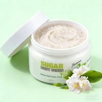 Gommage corporel naturel et biologique à base de sucre, parfum jasmin, pour une exfoliation douce, crème hydratante pour les pieds, vente en gros RTS