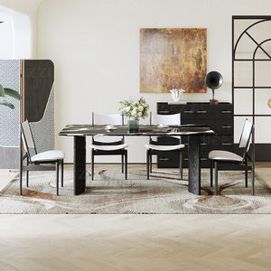 Table à manger moderne avec pieds en bois et dessus en marbre pour le restaurant et la cuisine Design de meubles élégants et durables - Product Image 1