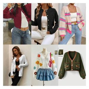 Cárdigan de lana de invierno de manga larga de estilo informal para <span class=keywords><strong>mujer</strong></span>, suéter de punto, diseño <span class=keywords><strong>cruzado</strong></span> de calor frontal, colores de contraste para extranjeros - Product Image 4