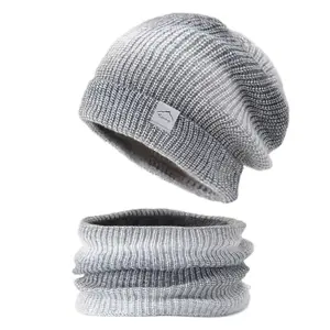 Autumn and winter Korean version of gradually changing woolen hat thick warm ear protection knit hat