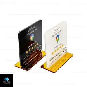 Expositor de Acrílico para Menú de Mesa con NFC para Reseñas de Google, Plegable, 6 mm - Product Image 2