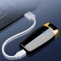 Nouveau design, logo personnalisé, briquet à plasma à double arc, résistant au vent, sensible au toucher, rechargeable par USB avec batterie incluse