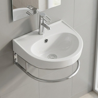 Lavabo suspendu rond pour salle de bain, vasque murale, équipement sanitaire