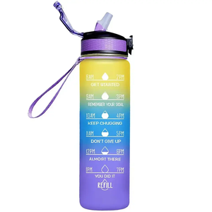 Bouteille d'eau de <span class=keywords><strong>sport</strong></span> en plastique <span class=keywords><strong>1L</strong></span> Wasserflasche Botol Minum Waterfles Botellas MotivadorasMotivational <span class=keywords><strong>Gourde</strong></span> Drink Water Bottle - Product Image 5
