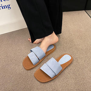 Nouvelle Arrivée 2026 – Sandales Plates Grises pour Femmes, Style Français Polyvalent, Chaussons d'Été Tendance pour Robes, Claquettes Décontractées d'Extérieur - Product Image 1