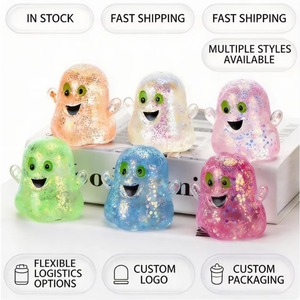 Vente en gros usine : Jouets anti-stress Nice Needoh Cube Squishy Squeeze Relief, motif fantôme d'Halloween, en maltose, à pression, à rebond lent - Product Image 1