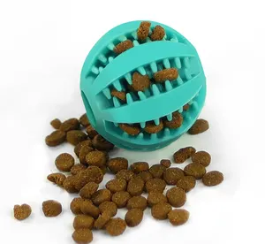 Kingtale toksik olmayan Bite dayanıklı diş çıkarma pet besleyici çiğnemek diş temizleme köpek oyuncak top interaktif pet oyuncaklar