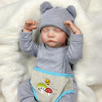 Reborn-Babypuppe, 17 Zoll, weiche Vinyl-Begleitpuppe für Kinder, Geburtstagsgeschenk, waschbare, wechselbare Kleidung, handbemalte Mädchenpuppe
