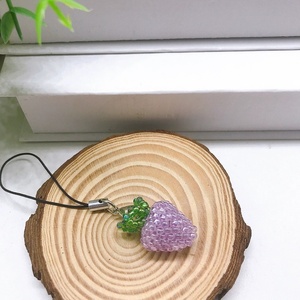 Llavero de Frambuesa Pequeño y Bonito, Hecho a Mano, con Cuentas de Semillas, para Bolso de Mujer, Cadena para Teléfono, Accesorios de Decoración, Regalo de Cumpleaños DIY - Product Image 5