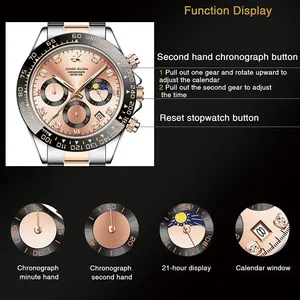 <span class=keywords><strong>Montre</strong></span>-<span class=keywords><strong>bracelet</strong></span> de luxe en or rose, étanche 3ATM, <span class=keywords><strong>montre</strong></span> sport à quartz pour homme, <span class=keywords><strong>montre</strong></span>-<span class=keywords><strong>bracelet</strong></span> étanche pour affaires - Product Image 3