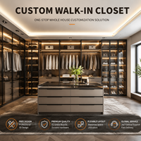Dressing sur mesure pour toute la maison avec vitrine en verre et tiroirs de rangement zonés – Armoire moderne pour grande maison