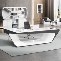 Ensemble de bureau et chaise de direction de luxe pour femmes, design moderne et simple, matériau PVC, quincaillerie de haute qualité, usage professionnel