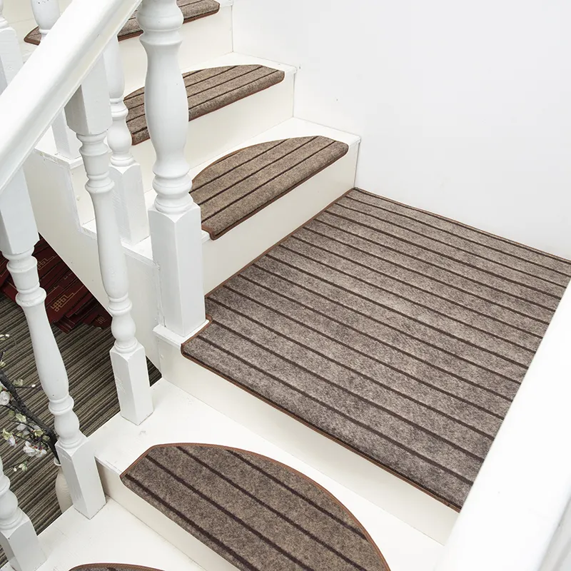 Tapete ecológico para escadas com fivela mágica, tapete removível e lavável para escadas, carvalho branco