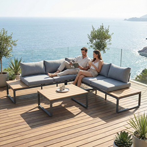 Ensemble <span class=keywords><strong>de</strong></span> canapés d'extérieur en aluminium moderne et durable, ensemble d'angle et <span class=keywords><strong>de</strong></span> conversation, meubles <span class=keywords><strong>de</strong></span> <span class=keywords><strong>jardin</strong></span>, patio, hôtel, cour - Product Image 1