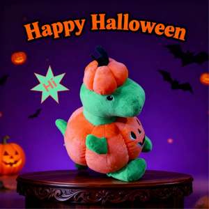 Özelleştirilmiş çevre dostu lüks karikatür gıcırtılı çiğnemek oyuncaklar köpekler hayvan baskı tasarım peluş malzeme orta boy cadılar bayramı temalı - Product Image 5