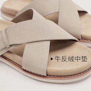XINZI RAIN <span class=keywords><strong>Ciabatte</strong></span> Piatte in Vera Pelle Personalizzate per Uomo, Fatto a Mano in Pelle Bovina con Suola Antiscivolo, Pantofole Casual in Pelle per Uomo e Donna per Esterni - Product Image 5