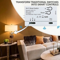 Interrupteur intelligent Wi-Fi SLS 1CH 1Gang à verrouillage automatique, interverrouillage, impulsions, courant max. 10A, relais à contact sec DC 7V-32V, 2200W, portée 5000m