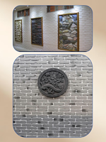 KAIWO PU brique texture pierre petite dalle panneau mural intérieur 25mm d'épaisseur écologique léger durable résistant à la chaleur ignifuge