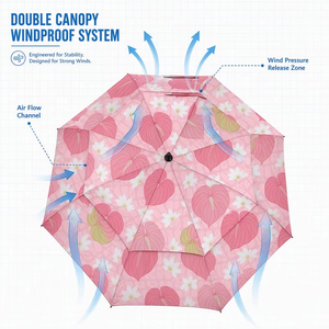 <span class=keywords><strong>Parapluie</strong></span> de golf rose à imprimé cœur, vente en gros, logo personnalisé, coupe-vent, imperméable, idéal pour la promotion et la publicité, pour la pluie et le soleil - Product Image 3