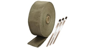 2 "x 50 'Premium Escape Heat Wrap Manifold Wrap Titanium Lava Fibra Térmica Heat Wrap + 6 Pcs Laços - Product Image 5