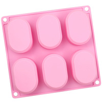 Moule en silicone YS à 6 cavités, forme ovale, pour la fabrication de savons, bougies, gâteaux et résines
