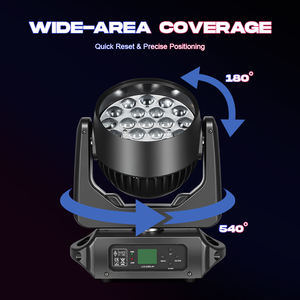 Projecteur de scène LED à tête mobile RGBW 4-en-1 DMX512 19x15W 300W 16/24 canaux avec stroboscope réglable et gradation 0-100% pour parcs à thème - Product Image 6