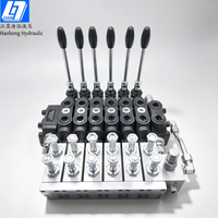 Katup Kontrol Arah Seksional Hidrolik Manual & Elektro-hidrolik Haohong DCV60 60 Liter/menit 6 Spool Distributor Hidrolik 315 Bar