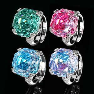 Wholesale Hot Style Eco-friendly Copper Adjustable 16MM Zircon Adjustable Band <b>Ring</b> Jewelry Women for Flexible - Product Image 6