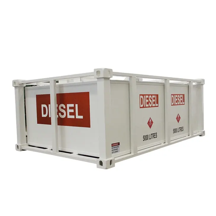 Portable 5000l container above ground double walled oil fuel storage cube tank