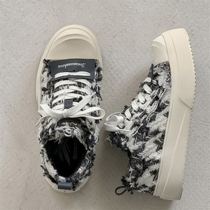 Chaussures plateforme de luxe pour hommes et femmes, couleur météorite, style décontracté, bout carré, produit de niche de petite taille - Product Image 3