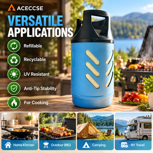 Bouteilles <span class=keywords><strong>de</strong></span> <span class=keywords><strong>gaz</strong></span> GPL composites Zhangshan en HDPE, anti-basculement, résistantes aux UV, rechargeables, recyclables, 11 kg pour la cuisson - Product Image 4