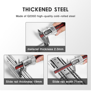 Aolisheng ngăn kéo SLIDES 71mm 150lb tải Heavy Duty Side núi Ball mang đường sắt theo dõi cho hộp công cụ RV và thiết bị lưu trữ - Product Image 5