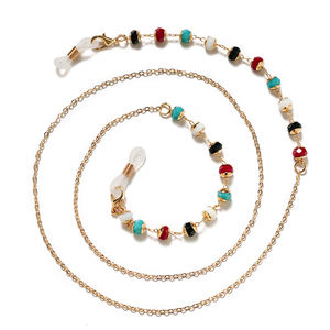 Nouvelle Chaîne de Lunettes Plaquée Or à Rétention de Couleur Antidérapante Chaîne pour Masque en Métal Perle Perle Colorée Cristal Chaîne pour Lunettes de Soleil - Product Image 5