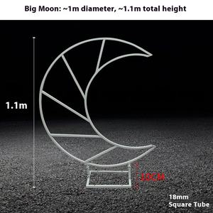 Moderno matrimonio oggetti di scena luna composizione floreale proposta arco per la sala di nozze sfondo decorazione fase di fidanzamento banchetto Setup - Product Image 3