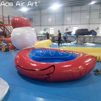 Petite piscine gonflable portable en forme de canard pour le divertissement des enfants en intérieur et en extérieur.