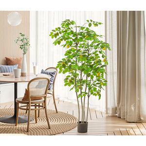 Plantas Artificiales, Árbol de Limón Amarillo, Maceta <span class=keywords><strong>Grande</strong></span> de Plástico, Simulación de Árboles Altos, Decoración de Jardín, Césped Verde, 90-180 cm - Product Image 6