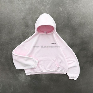 Sweat-shirts à capuche unisexe en molleton bouclette OEM personnalisés, de haute qualité, coupe oversize, épais, rose délavé, style designer, fabricant - Product Image 1