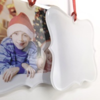Pendentif d'arbre de Noël en acrylique à sublimation thermique 8 points Plexiglas Transfert thermique pour décoration de Noël