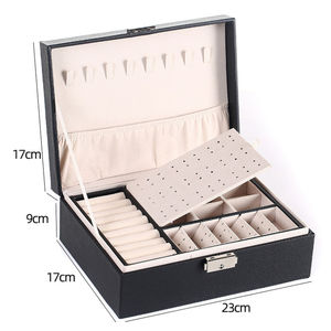 Große Kapazität <span class=keywords><strong>3</strong></span>-Schichten Reise-Schmuckkoffer Organizer Geschenk Multifunktionale Aufbewahrungsbox für Halsketten, Ohrringe und Ringe mit Schloss - Product Image 3