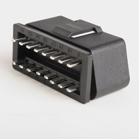Conector OBD2 Macho de 16 Pines, Chapado en Oro y Níquel, Enchufe de Interfaz OBD Automotriz de 12V