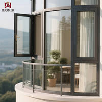 Ventana de Diseño Francés con Marco Horizontal de Aleación de Aluminio Reforzado, Estabilidad Estructural, para Sala de Estar y Baño de Villas de Gran Altura