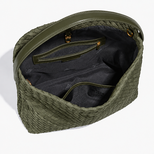 Sac à bandoulière en daim tissé pour femme, sac hobo/sac à main élégant avec fermeture éclair, capacité de 3 à 5 L, portable pour le travail et les voyages - Product Image 3