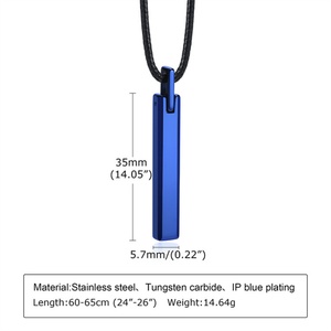 New Collection <b>Tungsten</b> Carbide Necklace bar Shape Pendant Necklace Men - Product Image 2