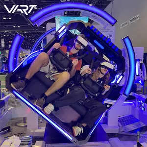 Virtual Reality 2 Tempat Duduk 9D 360 Derajat Vr Kursi Gerak Simulator Penerbangan Vr Mini Roller Coaster untuk Dijual