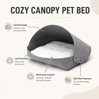 Nouveau design, lit pour chat à double usage, confortable, semi-fermé, avec coussin en peluche pour la chambre à coucher et le salon