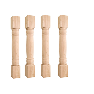 Colonne en bois classique Armoire de cuisine en bois massif Île Post Colonne Pieds décoratifs - Product Image 1