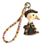 Toysking Pendentif en tissu peluche fait main, motif dessin animé, porte-clés animal mignon, breloque de sac, collection d'accessoires de mode 0-10cm