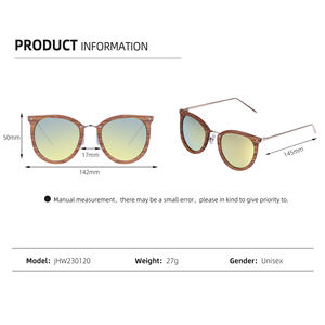 Gafas de Sol Retro Clásicas UV400 de Bambú Natural, Gafas de Sol Polarizadas de Diseño de Lujo para Hombre y Mujer, Gafas de Sol de Madera Marrón con Forma de Ojo de Gato - Product Image 5
